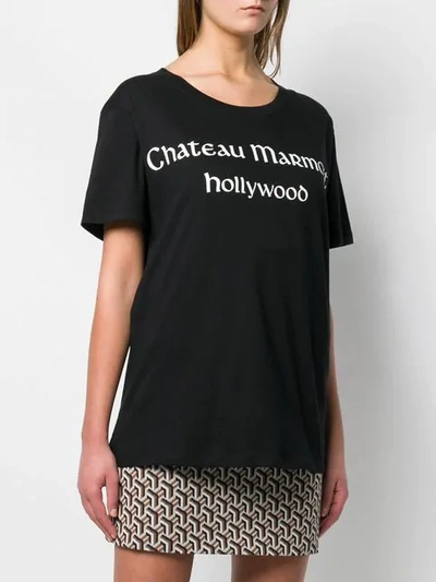 Shop Gucci Chateau Marmont Print T-shirt In 1055 Black Ivory