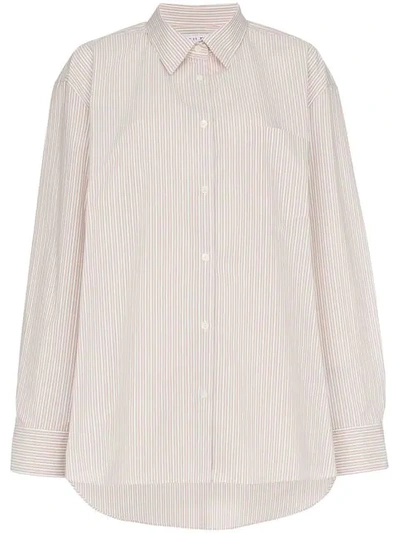 Shop We11 Done Stripe Oversize Shirt In Pink