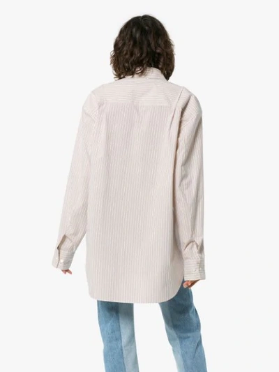 Shop We11 Done Stripe Oversize Shirt In Pink