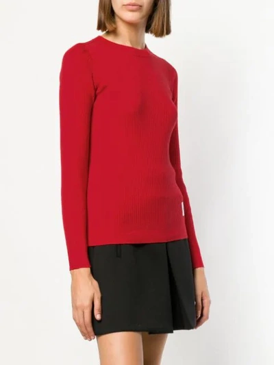 Shop Calvin Klein Jeans Est.1978 Ribbed Knit Sweater In Red