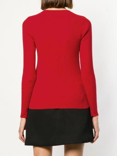 Shop Calvin Klein Jeans Est.1978 Ribbed Knit Sweater In Red