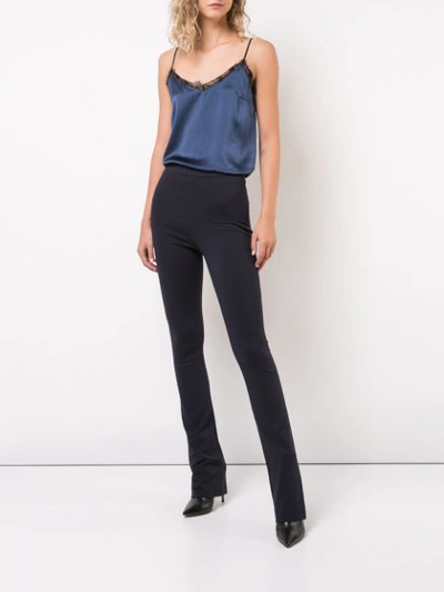 Shop Anine Bing Cigarette Trousers In Blue