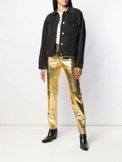 Shop Msgm Fitted Shorts In Gold