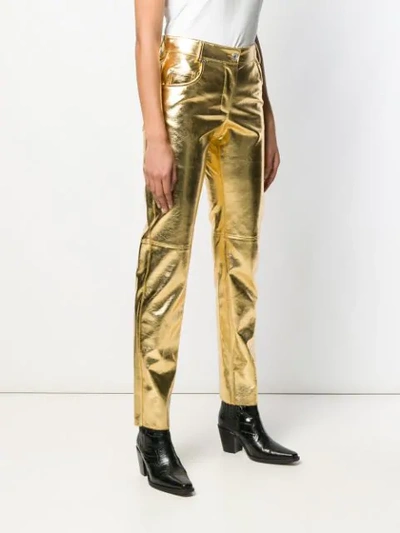 Shop Msgm Fitted Shorts In Gold