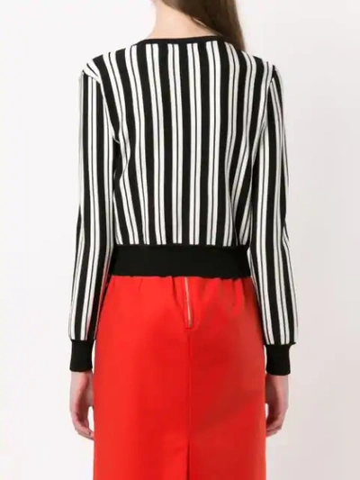 Shop Reinaldo Lourenço Striped Knit Jacket - Black
