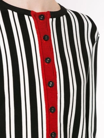 Shop Reinaldo Lourenço Striped Knit Jacket - Black