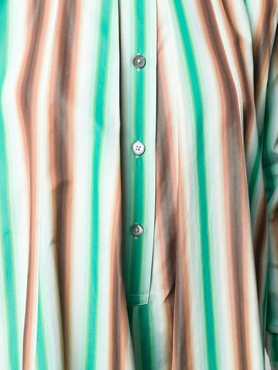 Shop Marni Striped Shirt Dress In Green