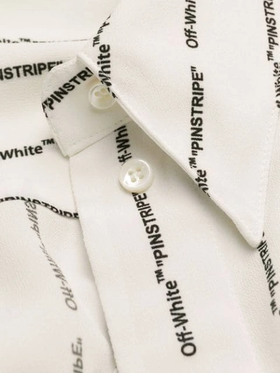 Shop Off-white Cropped Logo Print Shirt In White