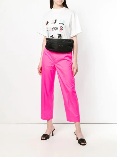 Shop Prada High-rise Trousers - Pink