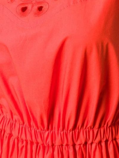 Shop Fendi Eyelet Detailed Dress In Orange