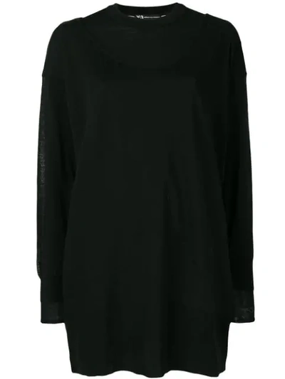 Shop Y-3 Layered Longline Sweater - Black