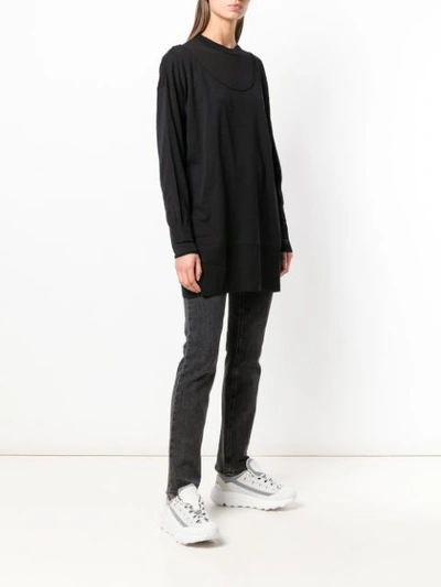 Shop Y-3 Layered Longline Sweater - Black