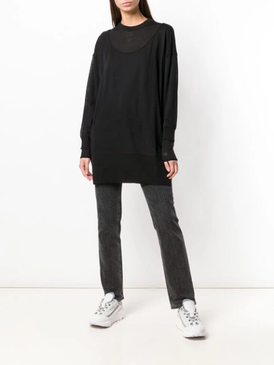 Shop Y-3 Layered Longline Sweater - Black