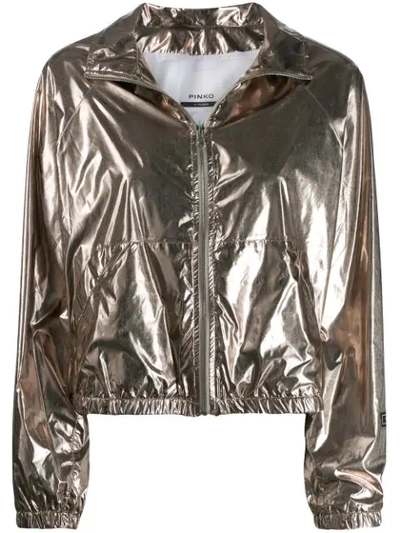 Shop Pinko Metallic Jacket In Neutrals