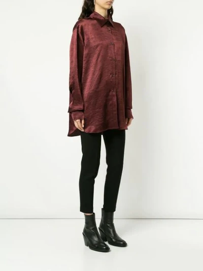 Shop Ann Demeulemeester Long Shirt In Red