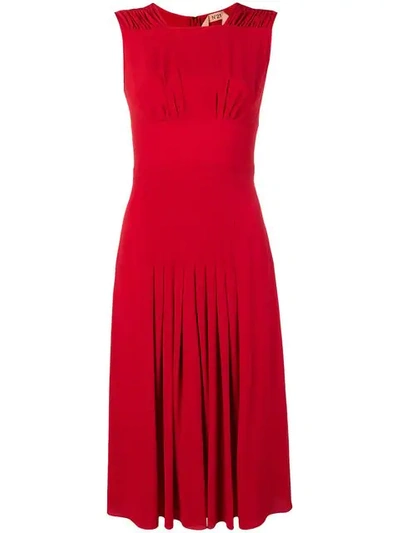 Shop N°21 Pleated Detail Dress In Red