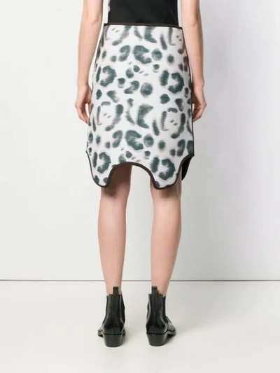 Shop Calvin Klein 205w39nyc Leopard Print Skirt With Asymmetric Hem In Neutrals
