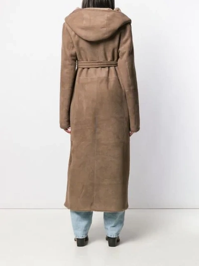 Shop Liska Teddy Hooded Coat In Neutrals