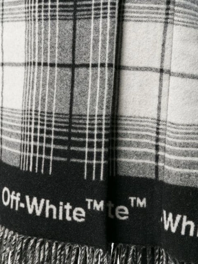 Shop Off-white Double-breasted Checked Coat In Grey