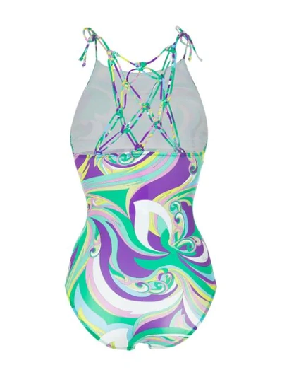 Shop Emilio Pucci Printed Swimsuit In Multicolour