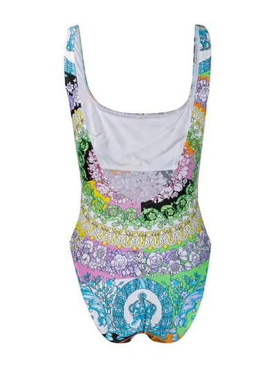 Shop Versace Technicolor Baroque Print Swimsuit In A7000 Multicolor