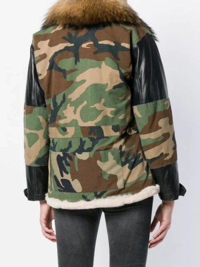 Shop Forte Dei Marmi Couture Camouflage Fur Collar Jacket In Green