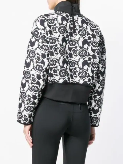 Shop Adidas By Stella Mccartney Flower Print Logo Sweatshirt In Black