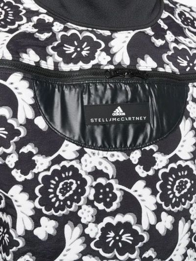 Shop Adidas By Stella Mccartney Flower Print Logo Sweatshirt In Black