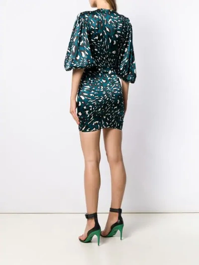 Shop Alexandre Vauthier Leopard Print Mini Dress In Blue