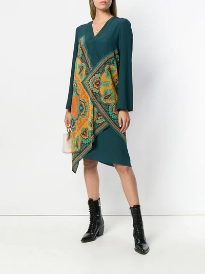 Shop Etro Paisley Print Dress In Green