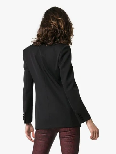 Shop Saint Laurent Double-breasted Tuxedo Blazer In Black