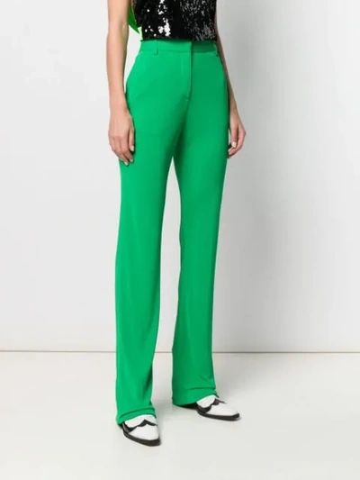 Shop Msgm High-waisted Trousers In Green