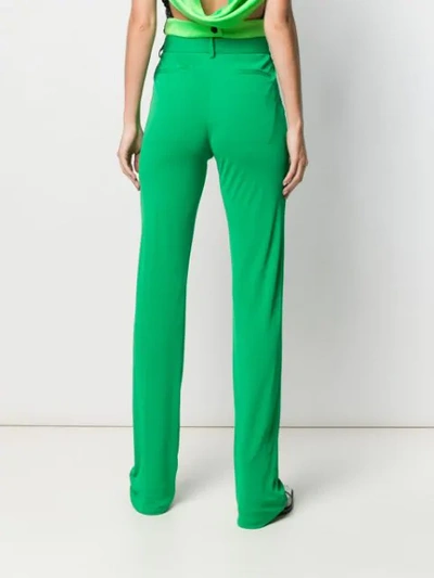 Shop Msgm High-waisted Trousers In Green