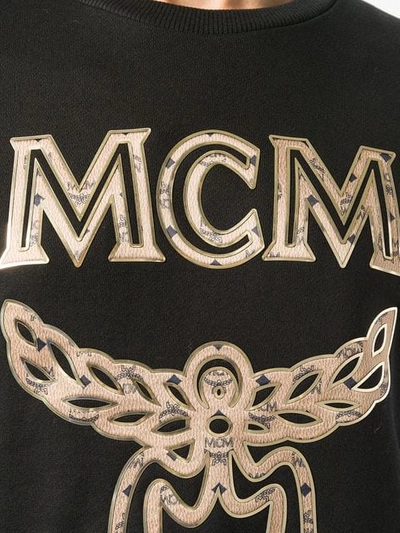 Shop Mcm Embroidered Logo Sweatshirt In Bk00s Black