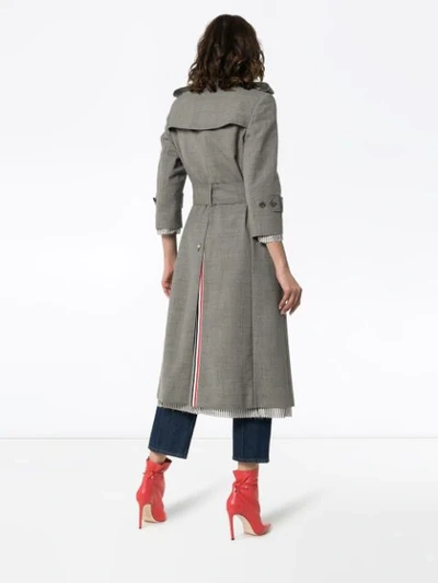 Shop Thom Browne Double-breasted Trench Coat - Grey