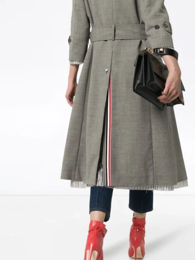 Shop Thom Browne Double-breasted Trench Coat - Grey