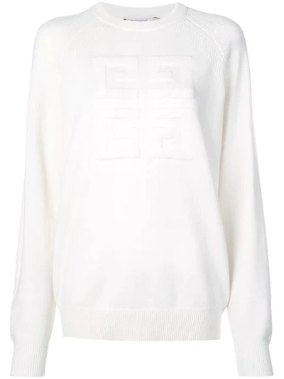 Shop Givenchy Embroidered 4g Logo Sweatshirt In White