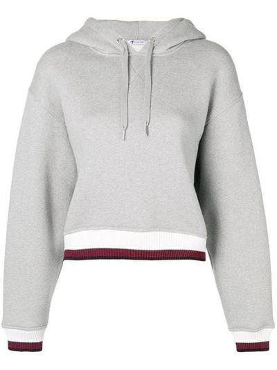 Shop Alexander Wang T Contrast Band Hoodie In Grey