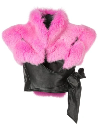 Shop Rubin Singer Lambskin And Fox Fur Jacket In Multicolour