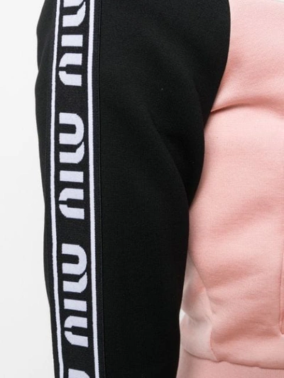 Shop Miu Miu Panelled Track Jacket In Pink