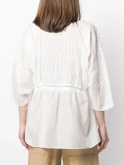 Shop Tsumori Chisato Embroidered Blouse In White