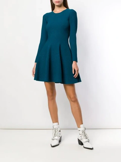 Shop Antonino Valenti Patterned Short Dress In Blue