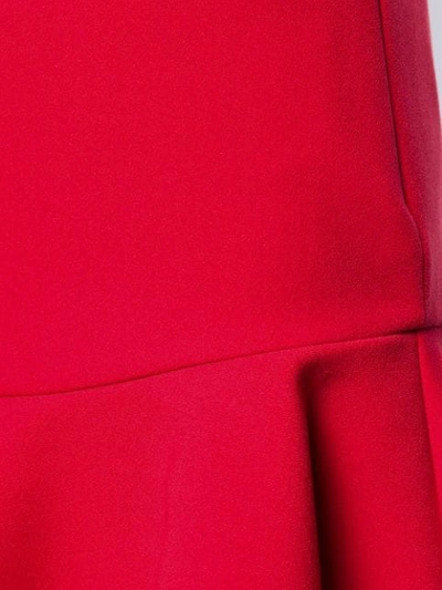 Shop Msgm Asymmetric Ruffle Skirt In Red
