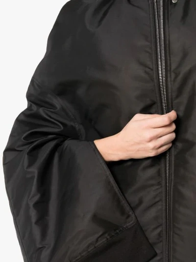 Shop Rick Owens Oversized And Slit Sleeve Bomber Jacket In Black