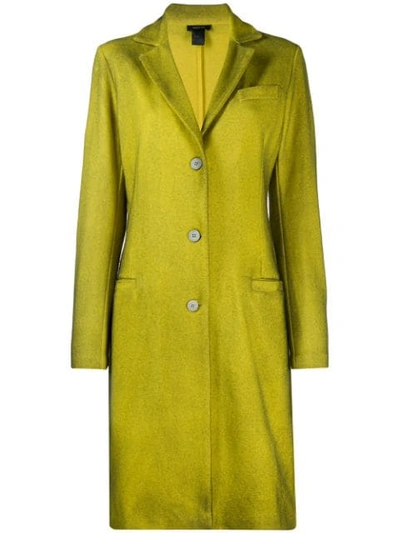 Shop Avant Toi Single-breasted Coat In Yellow