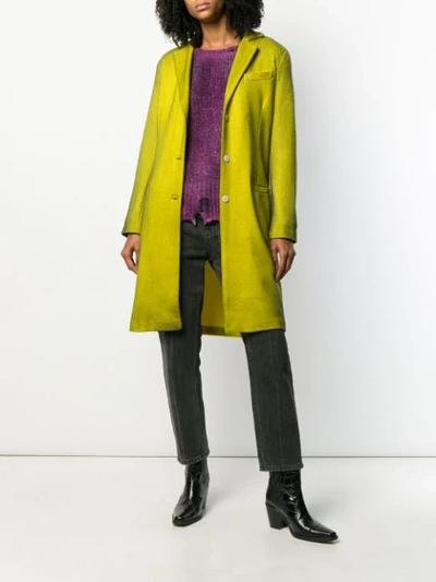 Shop Avant Toi Single-breasted Coat In Yellow