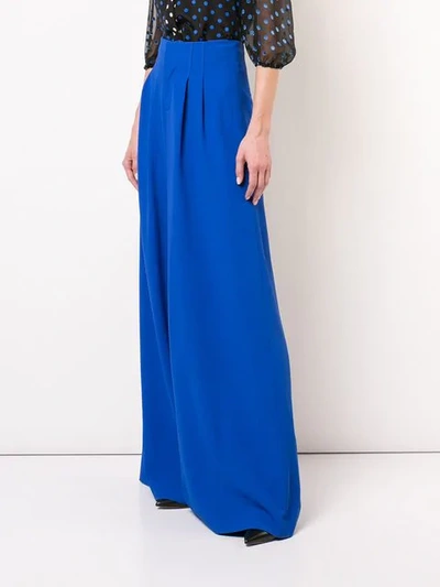 Shop Alice And Olivia Pleated Palazzo Pants In Blue