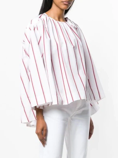 Shop Calvin Klein 205w39nyc Striped Flared Blouse In White