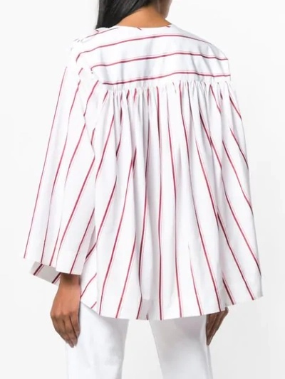 Shop Calvin Klein 205w39nyc Striped Flared Blouse In White