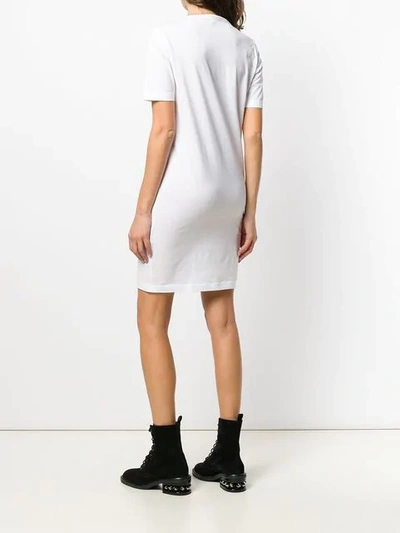 DSQUARED2 印花T恤连衣裙 - 白色